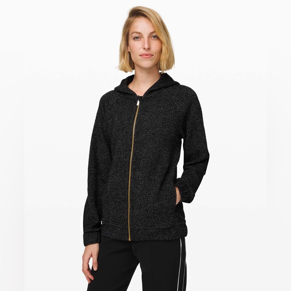 Lululemon Pave New Ways Full-Zip in Black / White Speckle Size XS Hooded Track